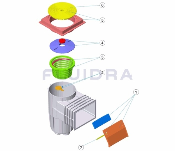 recambio 00250 skimmer ph boca standar tapa cuadrada