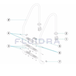 05476 escalera standar 2-3-4-5 peldaños AISI-316 astralpool